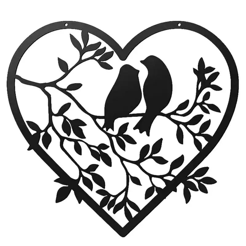 Tree of Life Bird Metal Wall Art Silhouette Cutout Signs Black Farmhouse Door Home Living Room Bedroom Decoration Plaque
